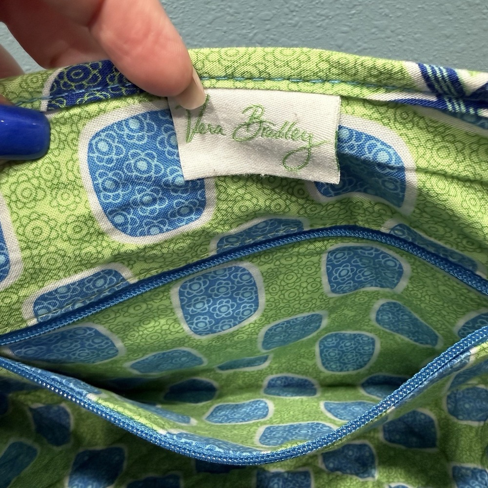 Vera Bradley Rare HTF Clare Crossbody Saddle Bag in Doodle Daisy Green & Blue's - Picture 14 of 16